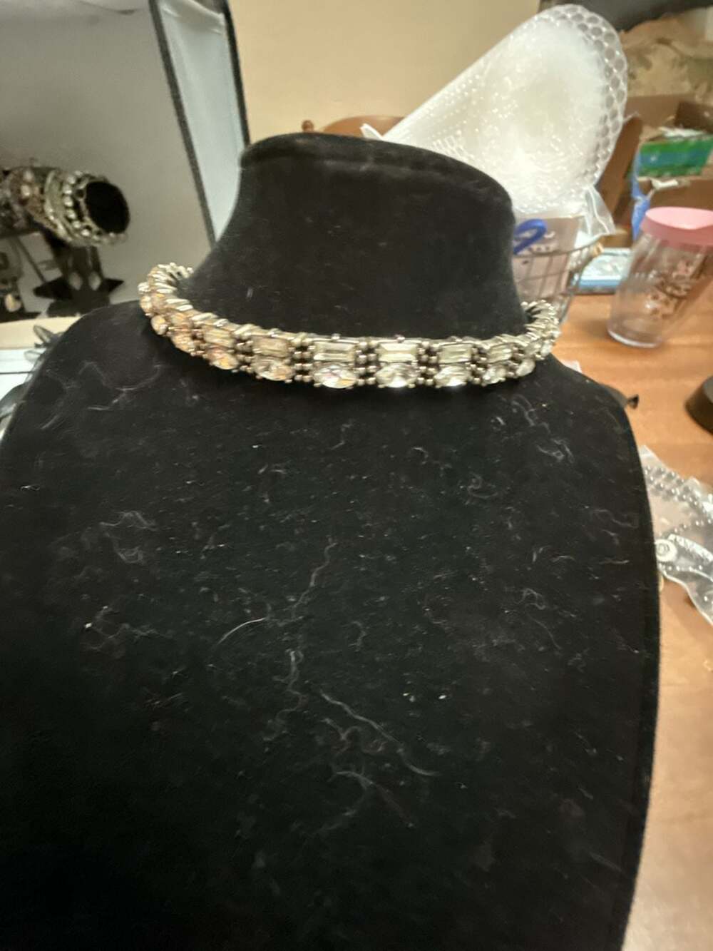 Sugarfix by BaubleBar Silver Tone Clear Rhinestone Choker Necklace